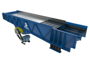 3D Rendering of a 5' x 25' Sepro Heavy Duty Vibrating Grizzly Feeder