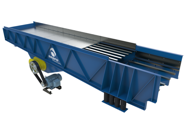 3D Rendering of a 5' x 25' Sepro Heavy Duty Vibrating Grizzly Feeder
